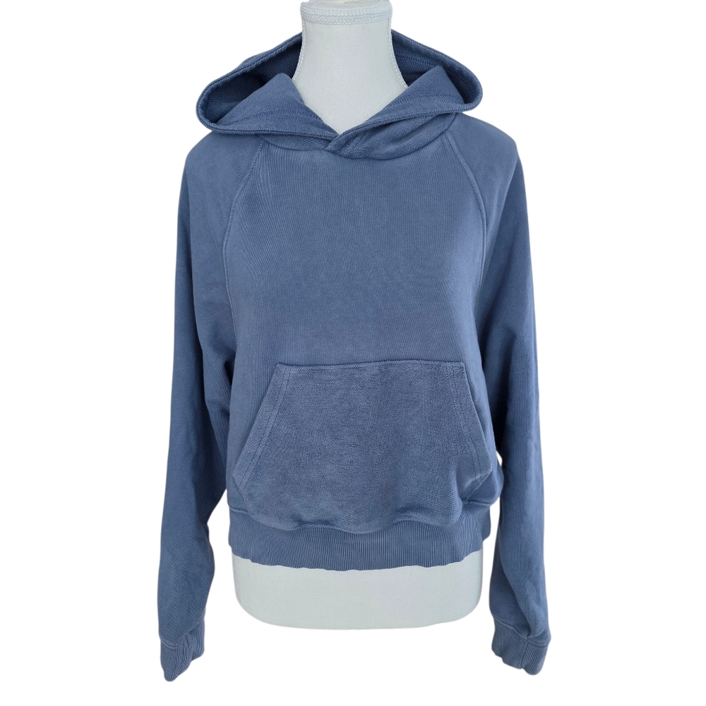 Aerie Blue Cropped Hoodie Sweatshirt Size Small